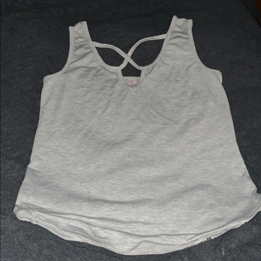 Gray Tanktop Crossed Chest